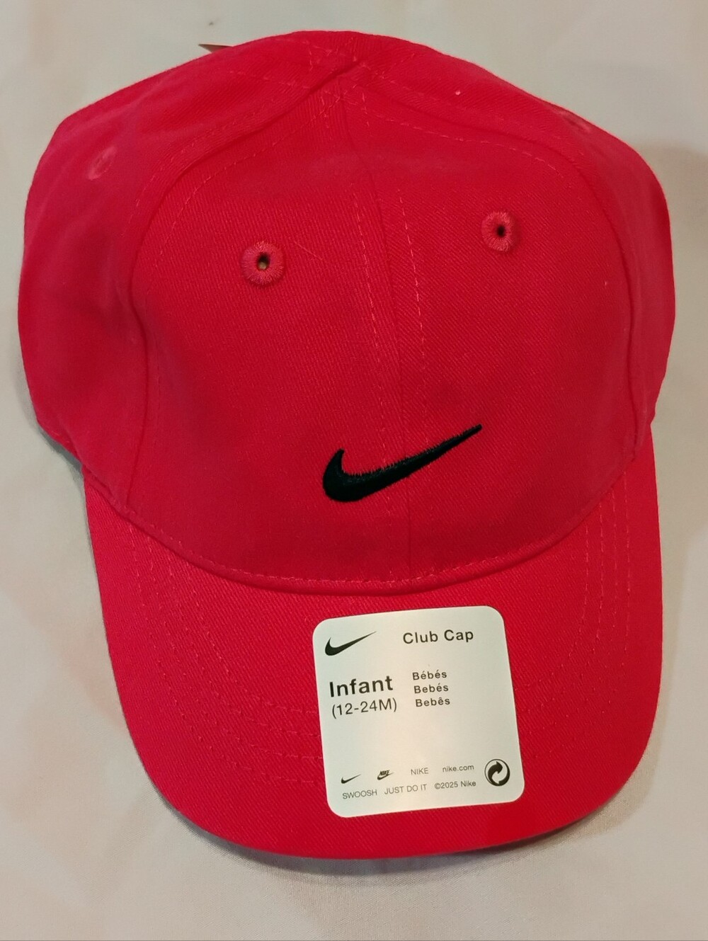 Nike Infant Club Cap - Bright Red with Black Swoosh